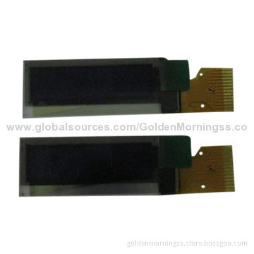0.91'' OLED display module, 128 x 32 px resolution, white characters in black background, 14-pin